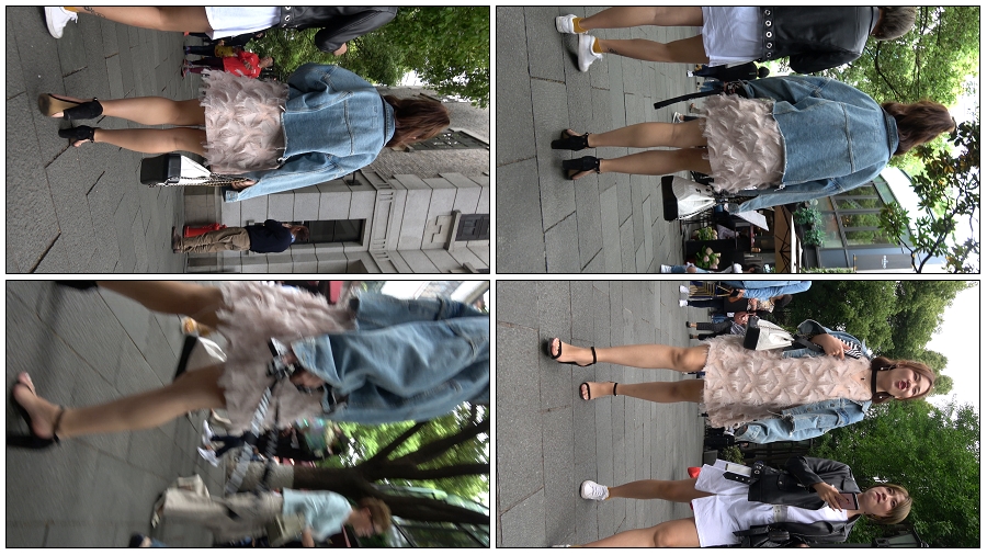 精选街拍视频 No.4632 连衣裙外面配牛仔外套的姐姐 [922MB]